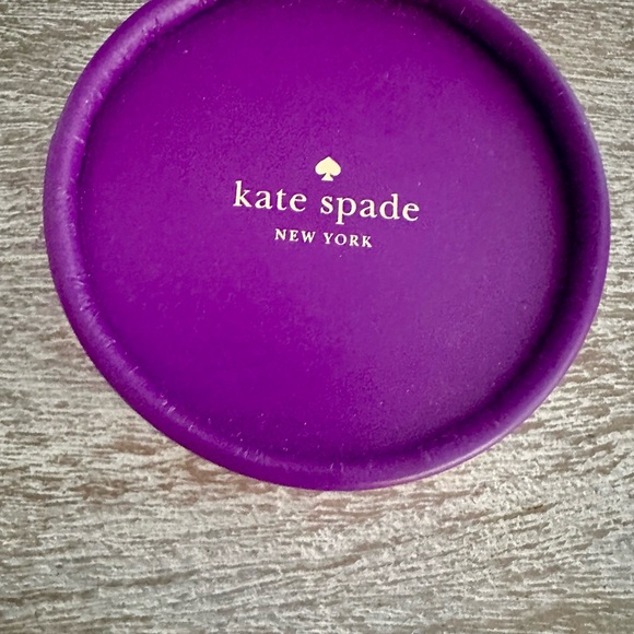 Kate Spade Round Gift Box, Purple and Red with Gold Accent. Jewelry Storage - Picture 2 of 5